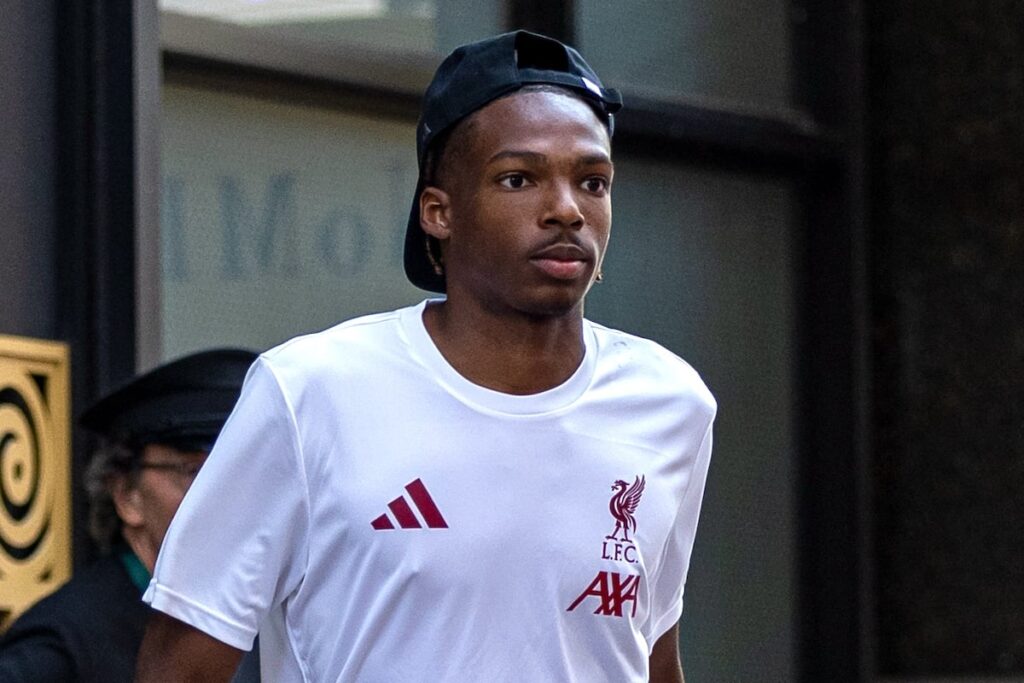 Jeremy Jacquet during his first Liverpool pre-season