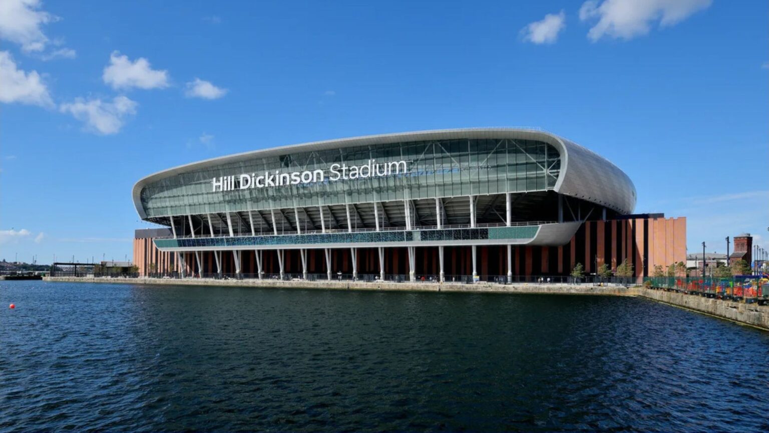 Hill Dickinson Stadium at Bramley-Moore Dock in Liverpool